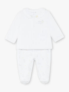 Ensemble veste et pantalon en velours blanc bébé mixte ZOEDEN / 21E0NMG1ENS000