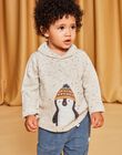 Pull beige en tricot fantaisie chiné DASALOUIS / 22H1BGY1PULA010