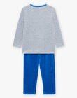 Ensemble pyjama gris chiné en velours thème Paris FLOVILAGE / 23E5PG25PYJ943