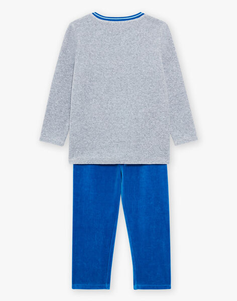 Ensemble pyjama gris chiné en velours thème Paris FLOVILAGE / 23E5PG25PYJ943