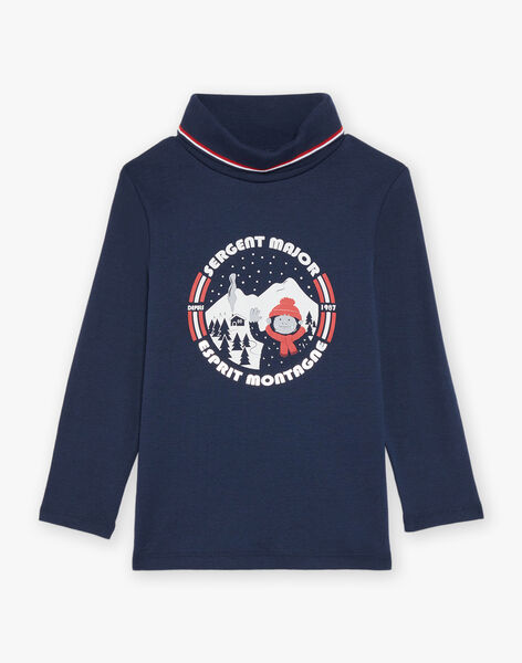 T-shirt à col roulé bleu marine Yéti DOULAGE / 22H3PGX1SPL070