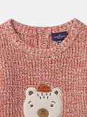 Pull rouge chiné ourson Bébé Garçon NADAN / 25H1BGK1PULF520