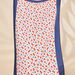Serviette bleu marine et blanc à imprimé cerise orange foncé