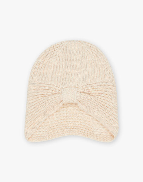 Bonnet beige en tricot FRABONETTE / 23E4PF51BON808