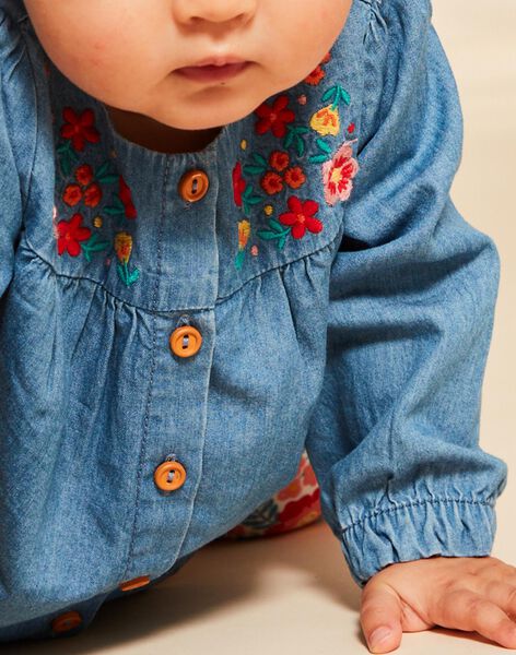 Blouse en denim léger bleu FADIANE / 23E1BFB1CHEP274