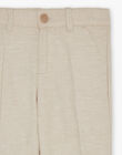 Pantalon beige en lin FRELINAGE / 23E3PGI1PANA013