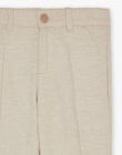Pantalon beige en lin FRELINAGE / 23E3PGI1PANA013
