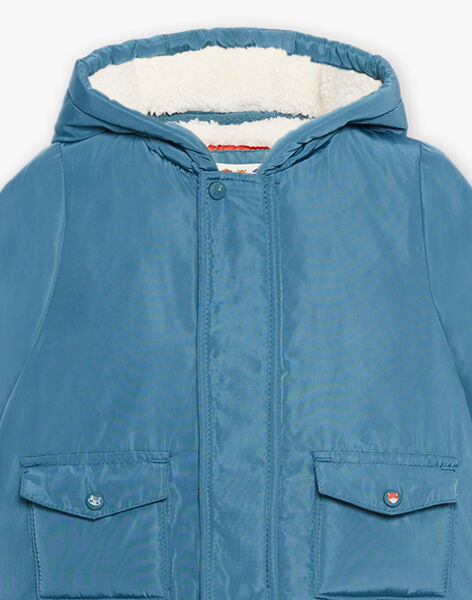 Parka bleu canard à capuche DIROMEO / 22H1BGN1PAR714