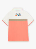 Polo écru et corail enfant garçon CUWIAGE / 22E3PGP1POL001