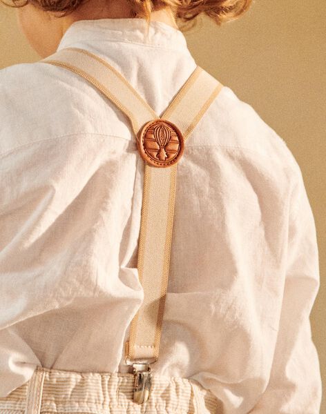 Bretelles écru et beige pour pantalon avec détails en cuir FREBRETAGE / 23E4PGI1BRE001