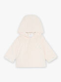 Veste à capuche rose pâle en velours GONINE / 23H0CFB1VES301