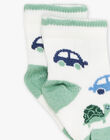 Chaussettes écrues avec jacquard tortue et voitures FAMICHOU / 23E4BGN2SOQ001