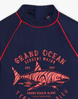 T-shirt anti-UV bleu marine motif requin enfant garçon CYUVAGE / 22E4PGO1TUV622