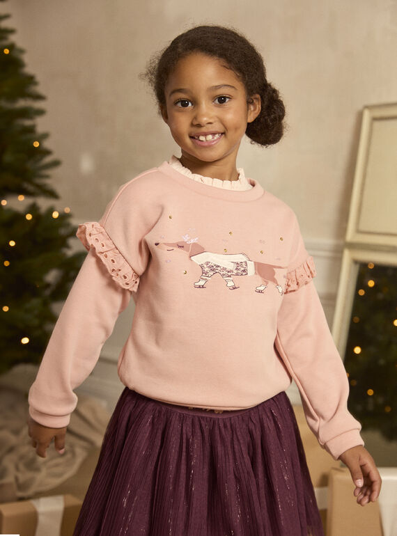 Sweat rose doublé polaire LOISWETTE / 24H2PFU1SWEK007