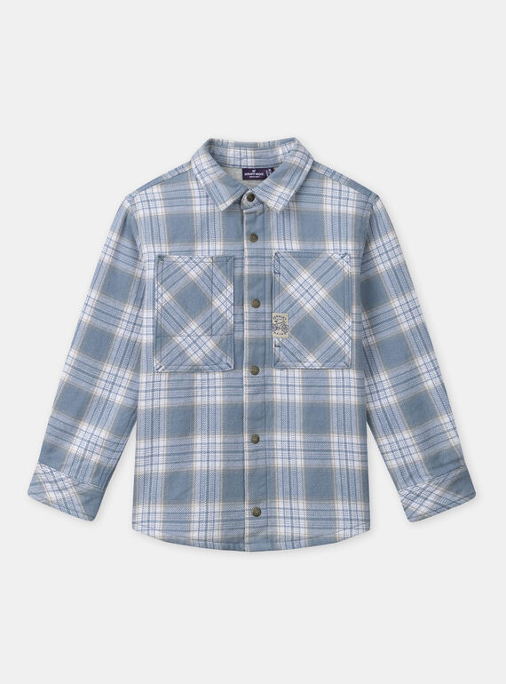 Chemise à carreaux bleu Garçon NUSURCHAGE / 25H3PGQ1SCHC237