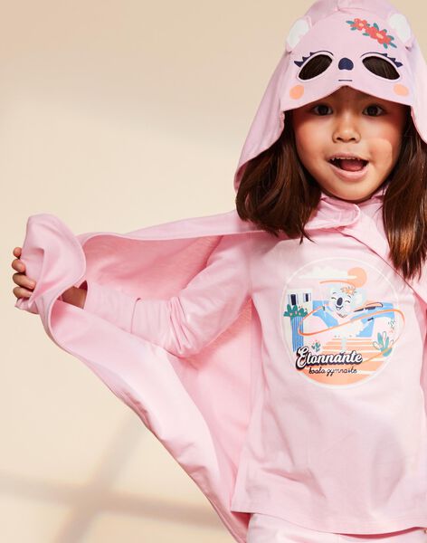 Pyjama deux pièces rose pâle en coton avec cape tête de koala FLOPOETTE 2 / 23E5PF42PYT030
