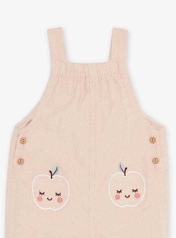 Salopette en velours côtélé beige-rosé DAKLELIA / 22H1BFR1SAL801