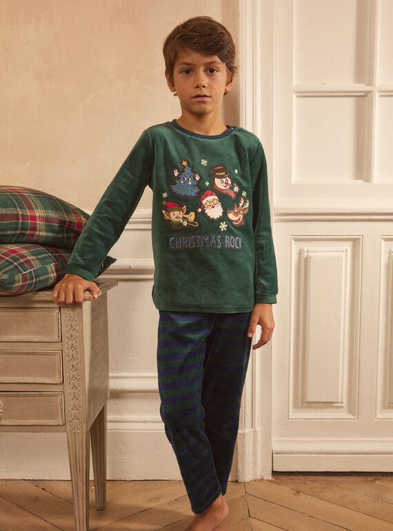 Pyjama noël vert sapin LAPONAGE / 24H5PGF2PYJG614