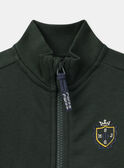 Sweat zippé vert foncé Garçon NAEROYAGE / 25H3PG33JGHG633