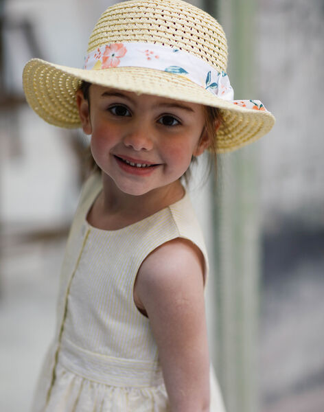 Chapeau De Paille Ruban Imprimes Citrons Enfant Fille Zest Club Enfant Sergentmajor