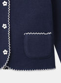 Cardigan bleu foncé à col claudine Bébé Fille NAJUNE / 25H1BFQ1CAR070
