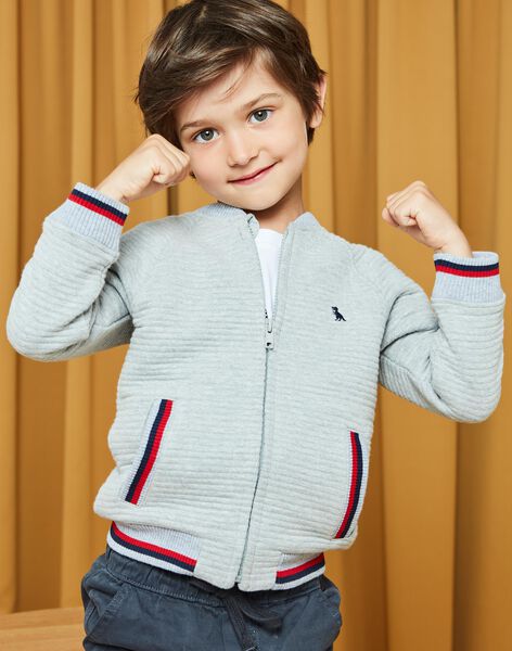 Gilet gris chiné dinosaure DICARDAGE1 / 22H3PGQ2GIL943