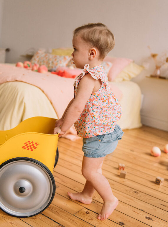 Short en denim bleu bébé fille CAPHILIPA / 22E1BFM1SHOP272