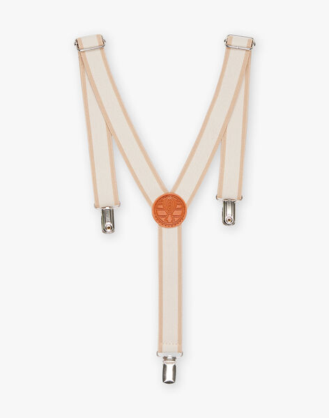 Bretelles écru et beige pour pantalon avec détails en cuir FREBRETAGE / 23E4PGI1BRE001
