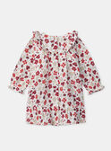 Robe écru en double gaze de coton imprimé floral Bébé Fille NACECILE / 25H1BFK1ROB001