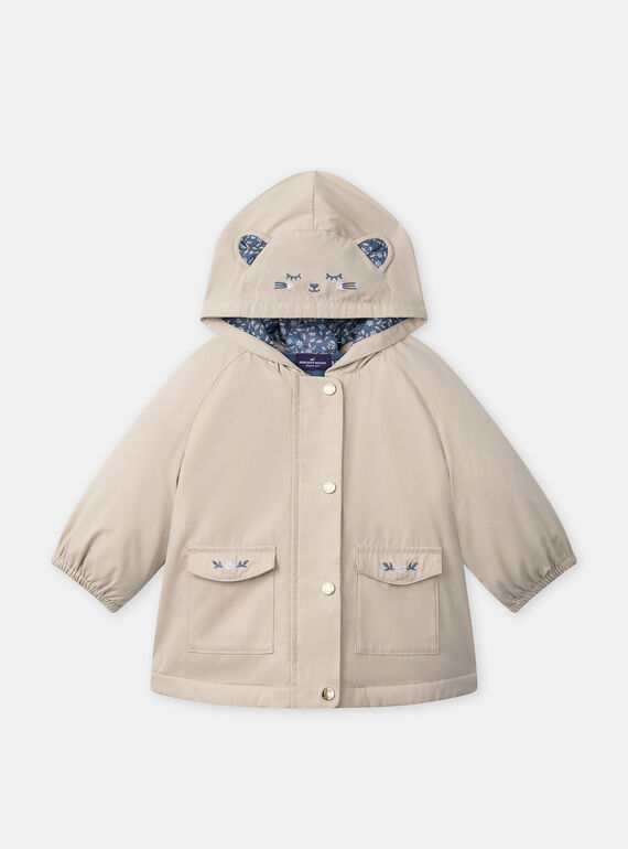 Parka 2 en 1 beige ou bleu imprimé fleuri Bébé Fille NIMAUD / 25H1BFE1PAR080