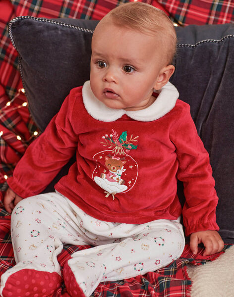 Grenouillere Bicolore Motif De Noel Et Bandeau Bebe Fille Achat En Ligne Pyjama Et Grenouillere Sergentmajor