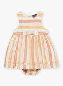 Robe et culotte écrues à imprimé à rayures FAUNA / 23E1BFP2ROB001