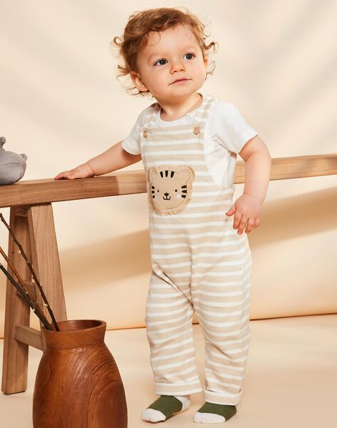 Salopette beige clair à rayures FAGAEL / 23E1BGD1SAL801