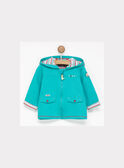 Gilet à capuche turquoise NAZAC / 18E1BGS1GIL210