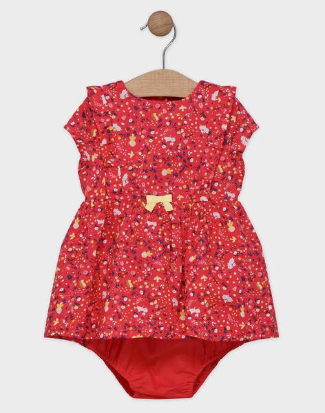 Robe Imprimee Rouge Avec Bloomer Bebe Fille