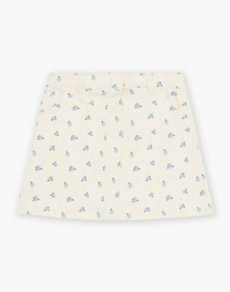 Jupe en jean vanille à fleurs FAJUPETTE / 23E2PF81JUP632