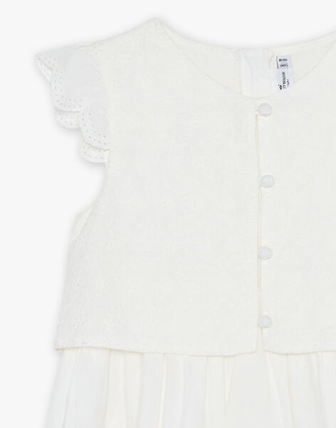 Robe écrue à broderies fantaisie FREBROETTE / 23E2PFI3ROB005