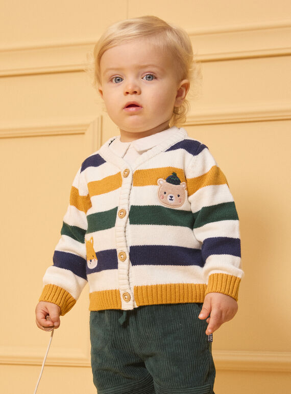 Gilet rayé patchs animaux  LAMATHIAS / 24H1BGO1GIL107