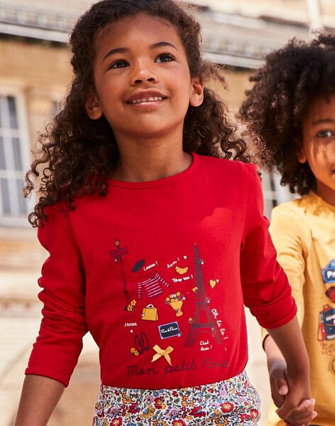 T-shirt rouge à motifs Paris DIFLORETTE / 22H2PFE3TML050