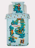 Parure de lit bleu turquoise motif pirate  TIPARURPIR / 20EZEN74PLCC218