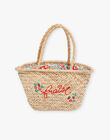 Sac panier en paille brodé Fraise FEPANIETTE / 23E4PFB1BES009