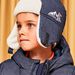 Bonnet en twill à motif animal au ski bleu marine