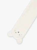 Echarpe blanche en fourrure synthétique avec visage d'ourson DIOLAF / 22H4BGM3ECH001