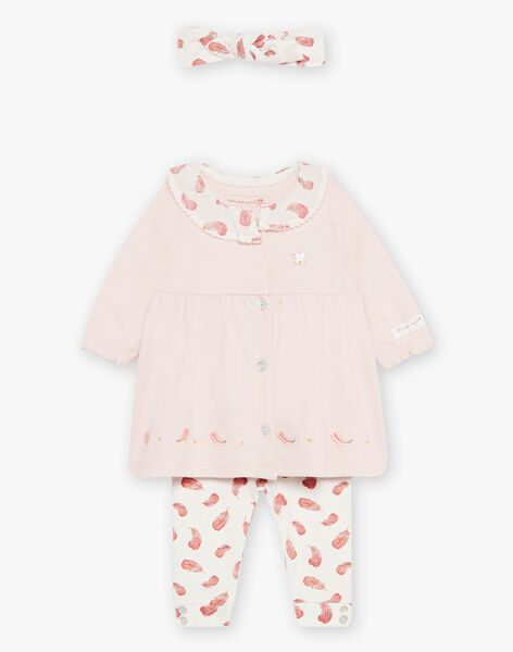 Ensemble robe, legging et bandeau bébé fille DOLAINE / 22H0CFH3ENS307