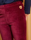 Legging en velours côtelé prune DROLIETTE 2 / 22H4PF82CTT709