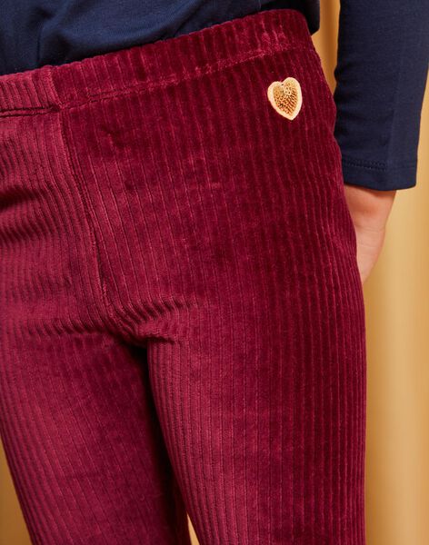 Legging en velours côtelé prune DROLIETTE 2 / 22H4PF82CTT709