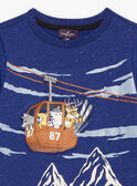 T-shirt bleu glacier à motifs montagnes et télécabine GLITELAGE / 23H3PGR1TML219