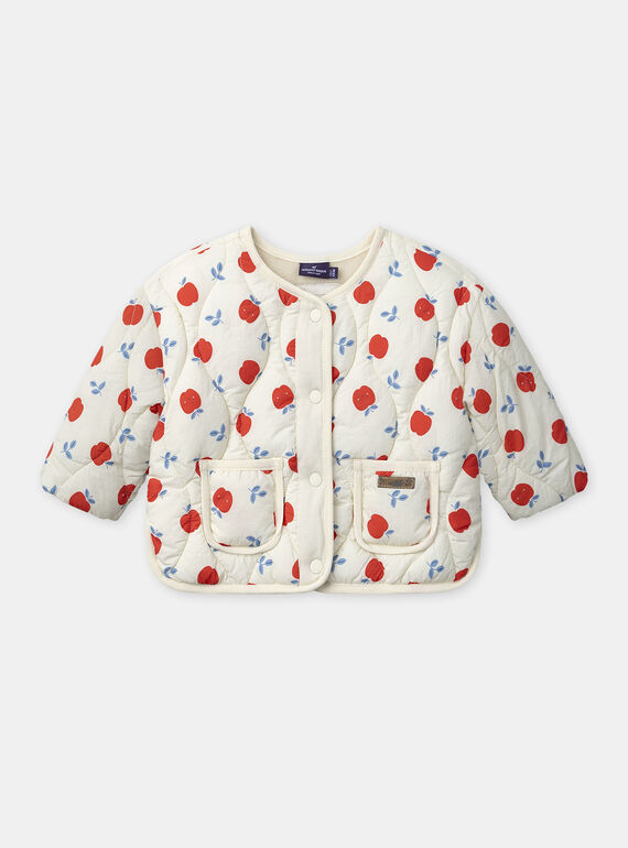 Veste matelassé écru imprimé pommes Bébé Fille NIMORGANE / 25H1BFE1VES002