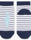 Chaussettes basses écrues à imprimé à rayures FLYSOCAGE / 23E4PGR1SOB001