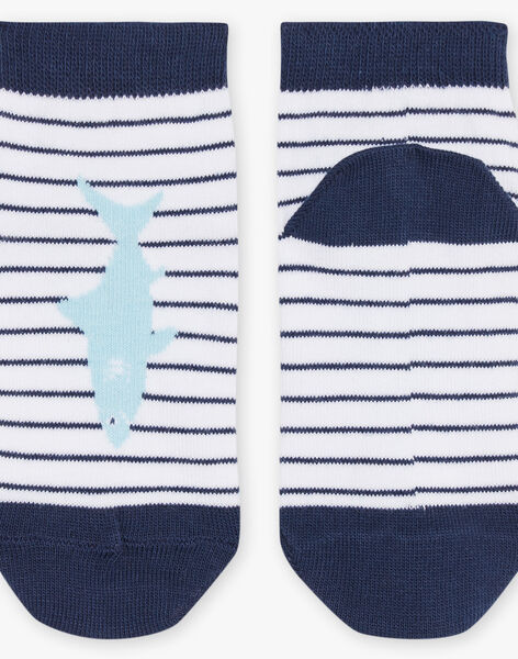 Chaussettes basses écrues à imprimé à rayures FLYSOCAGE / 23E4PGR1SOB001
